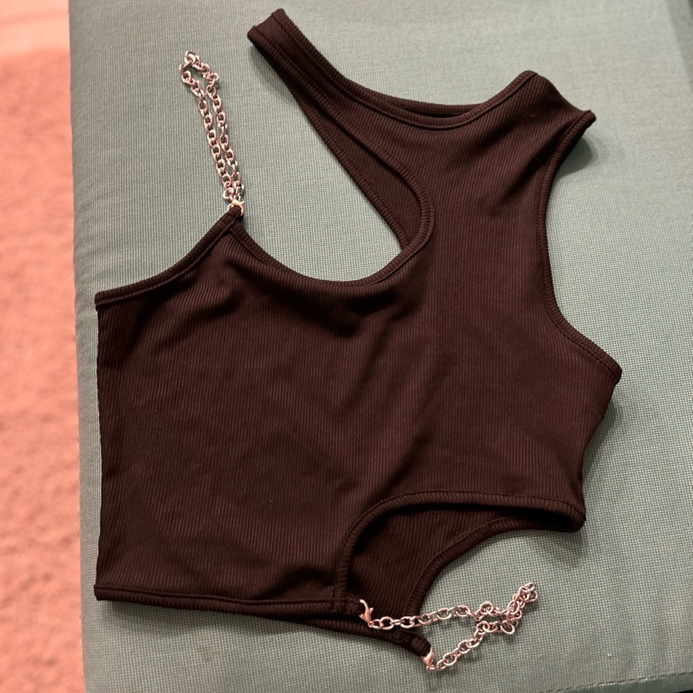 Black Chain Strap Women's Top